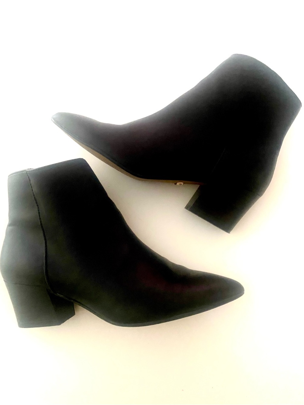 Kensie Black Ankle Boots - Sleek Pointed Toe Block Heel